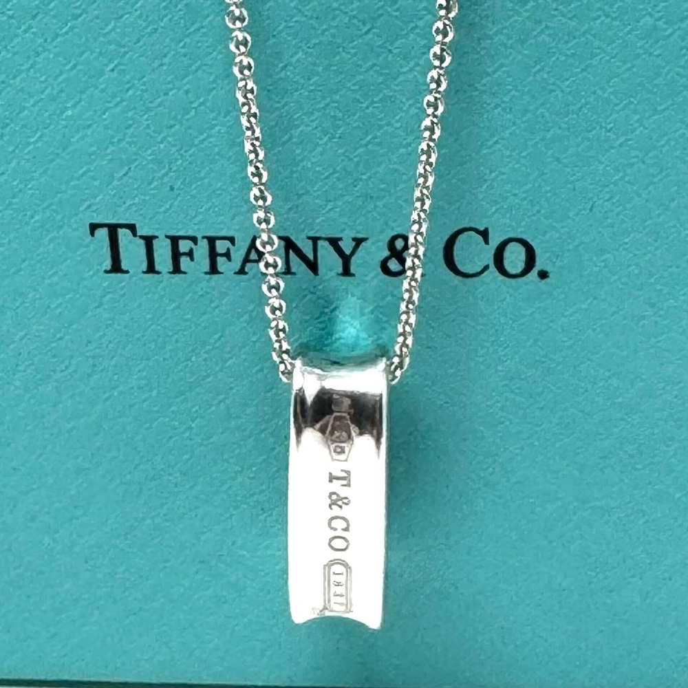 Authentic Tiffany & CO. 1837 Loop Oval Pendant Necklace.